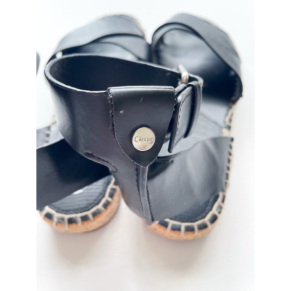 Circus by Sam Edelman Black Leather Espadrille Sandals Size Women's 9 - Picture 3 of 6